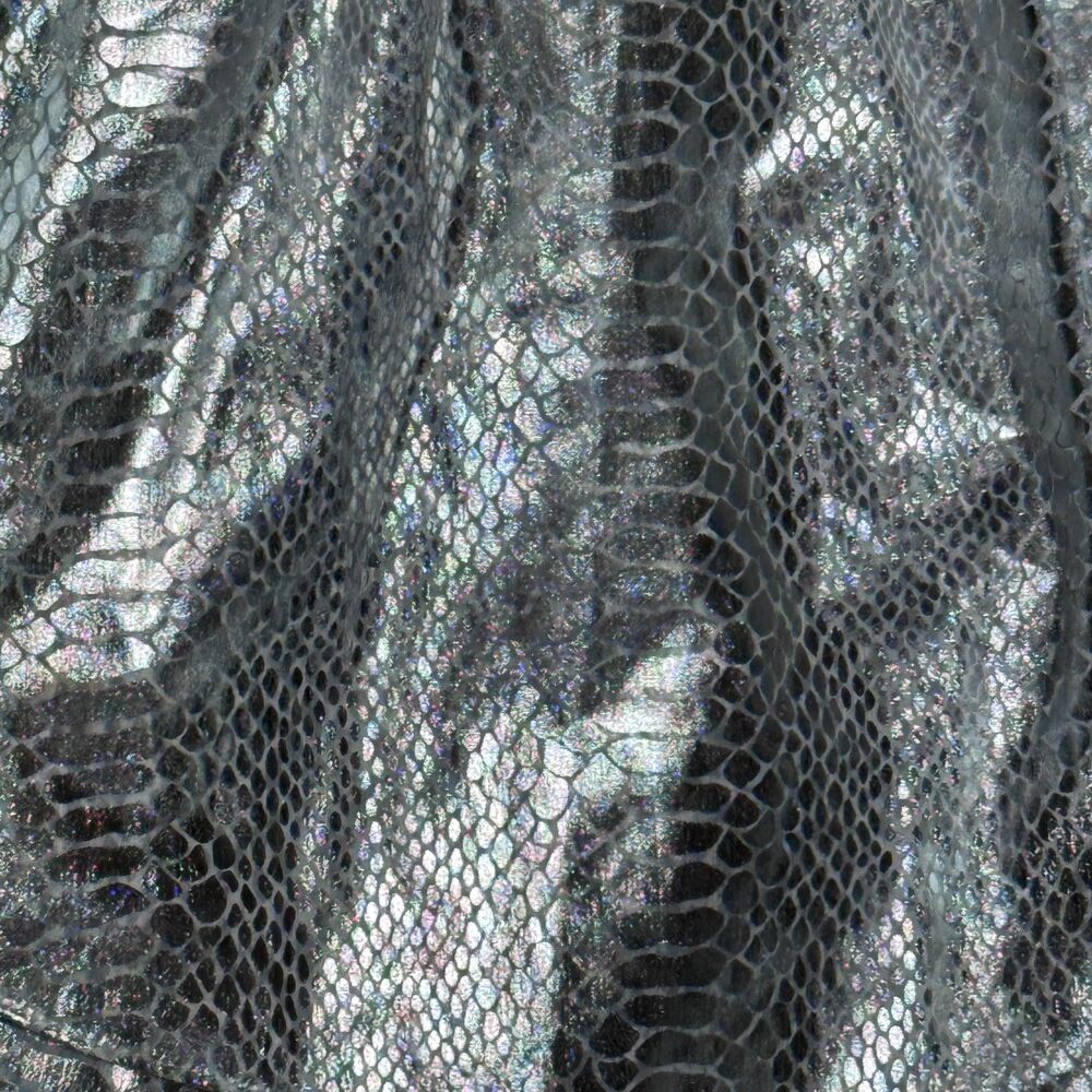 Endless Rose Snakeskin Metallic Romper Silver Long Sleeve Pleated V-Neck Size XS - Picture 6 of 8